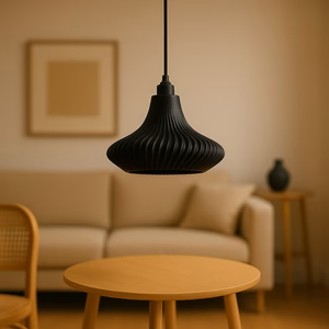 Lámpara Colgante "Vita" Color Negro/Florón Negro/Cable Negro