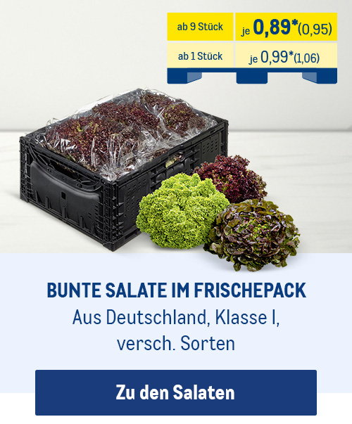 Bunte Salate aus Deutschland im Frischepack, Klasse I, versch. Sorten ab 0,89* pro Stück