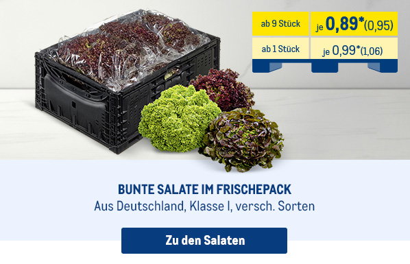 Bunte Salate aus Deutschland im Frischepack, Klasse I, versch. Sorten ab 0,89* pro Stück