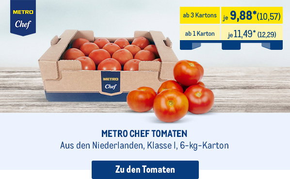 METRO Chef Tomaten aus den Niederlanden, Klasse I ab 9,88* je 6-kg-Karton