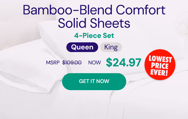 4-Piece Bamboo Comfort Solid Sheet Set