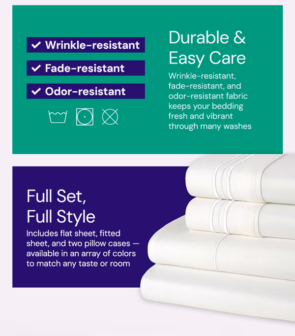 4-Piece Bamboo Comfort Solid Sheet Set