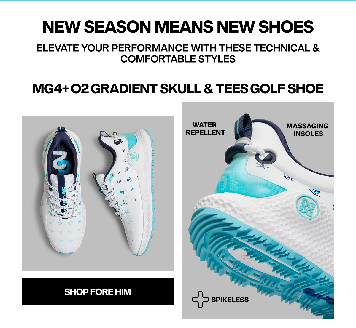 New Season Means New Shoes | MG4+O2 Gradient Skull & Tees Golf Shoe | Shop Fore Him