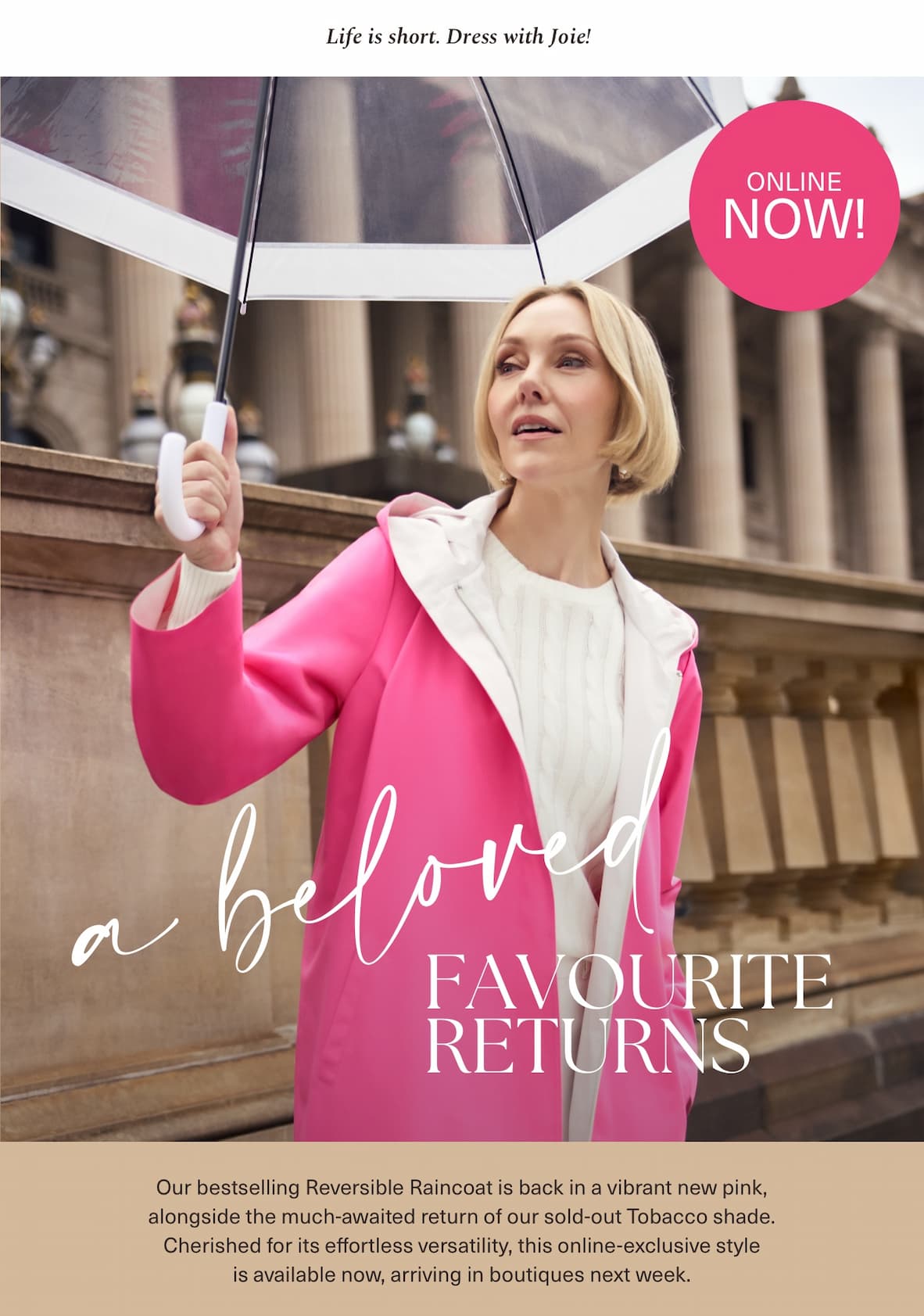 Shop The Reversible Raincoat - Pink / Silver