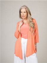 3/4 Sleeve Open Front Cardigan