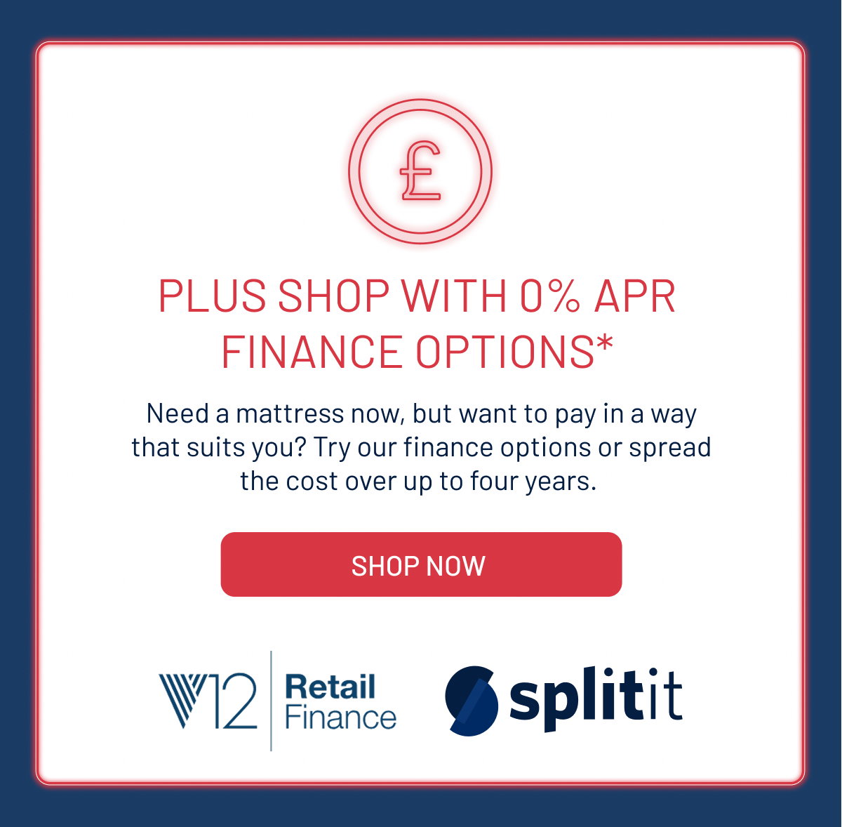 Shop with 0% APR finance options