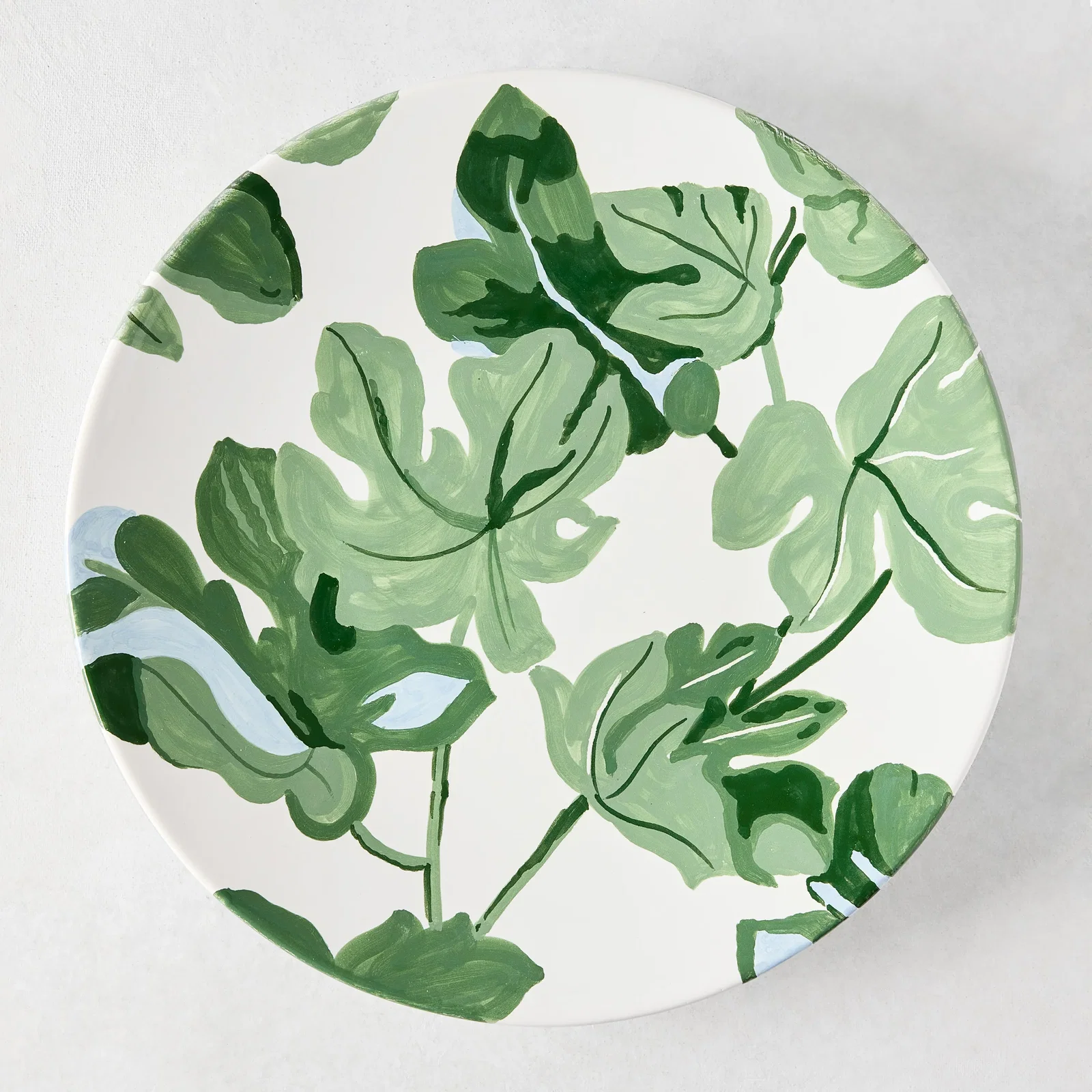 Image of Peter Dunham + Hudson Grace Hand-Painted Green Fig Leaf Dinner Plate