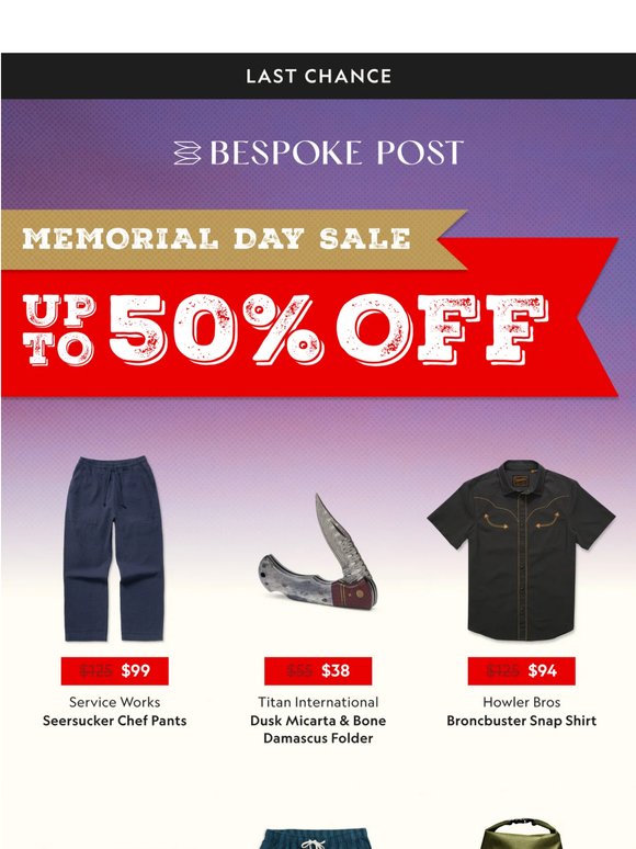 Last Chance For Up To 50% Off