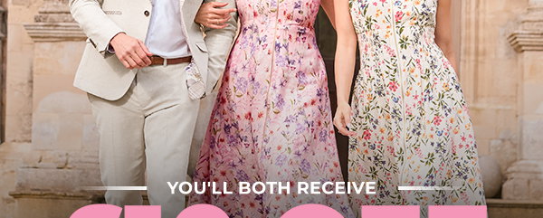 You'll both receive £10 off when they place there first order with Joe Browns.