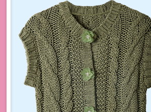 Louisa Sleeveless Cable Knit Cardigan - Now £35