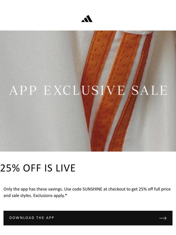 Exclusive app savings: 25% off