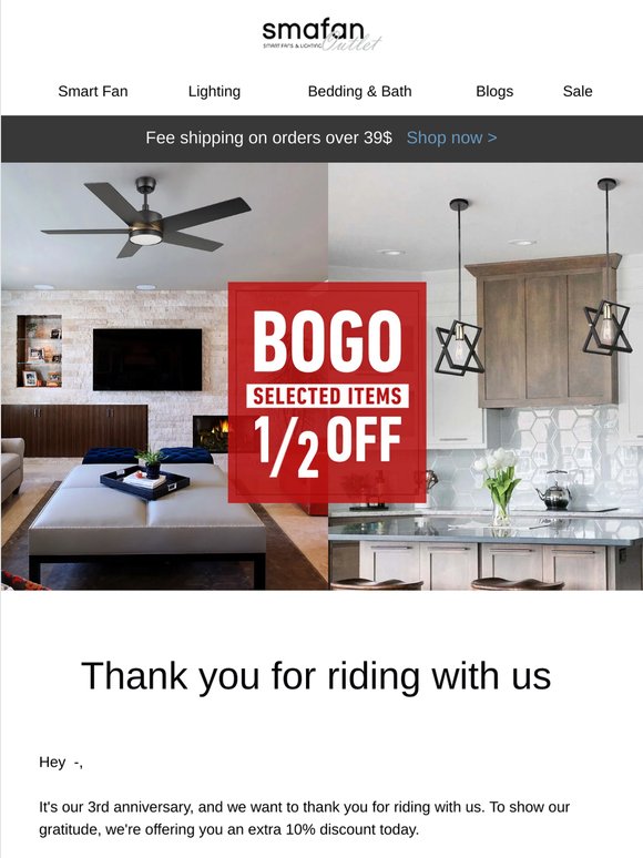 Hey — , Enjoying your 10% off on your next order?