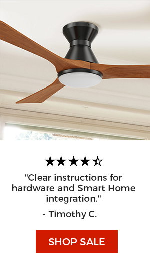 Antrim 52 inch Low Profile Smart Outdoor Ceiling Fan Works with Alexa