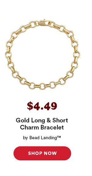 $4.49 Gold long and short charm bracelet by Bead Landing™ Shop Now