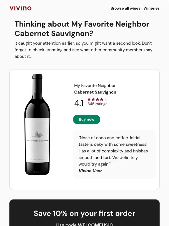 Still interested in My Favorite Neighbor Cabernet Sauvignon? 👀