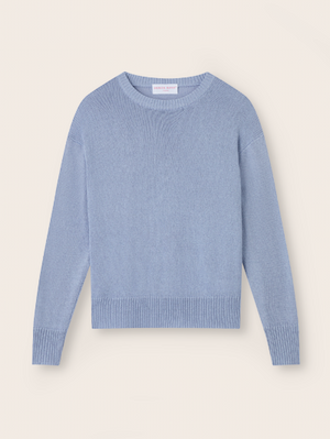 Women's Silk Linen Sweater in Lavender Blue
