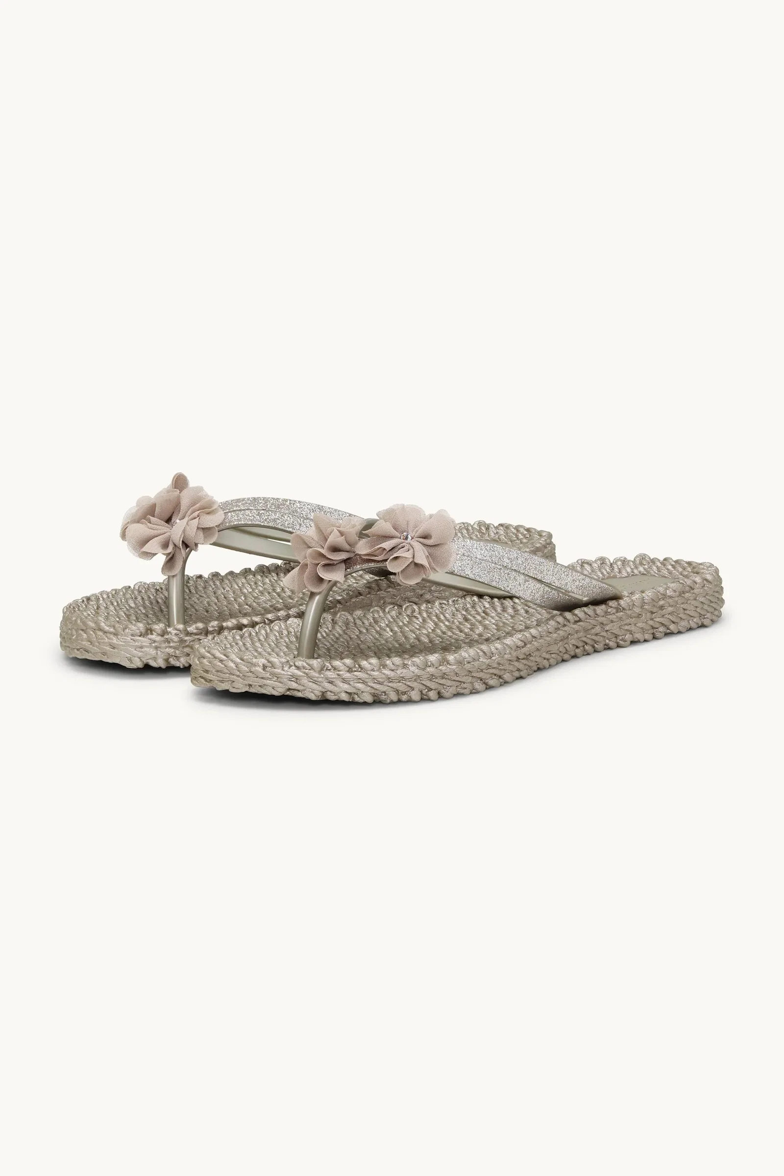 Image of Flip Flops with Flowers - Platin