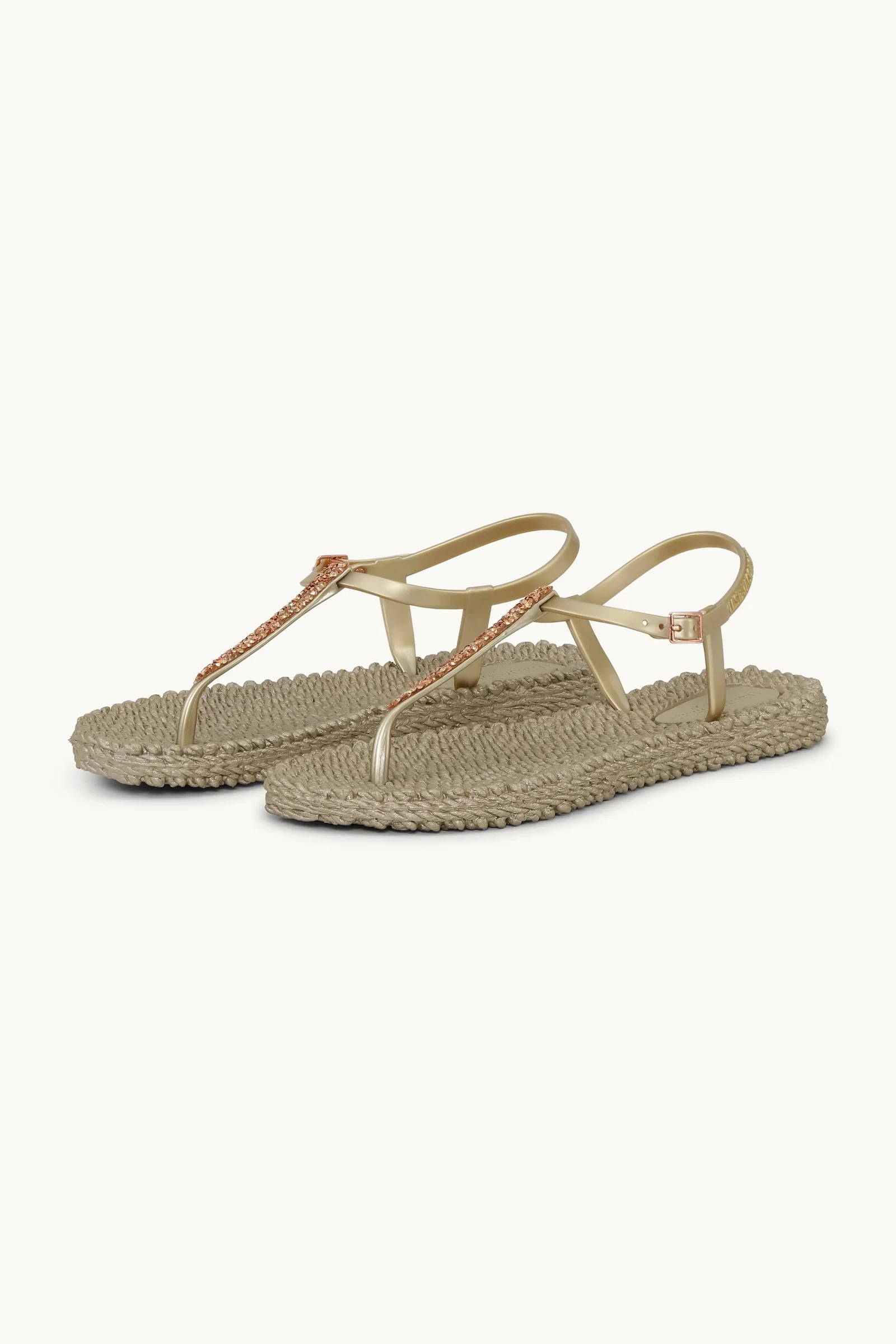 Image of Flip Flops with Rhinestones - Platin