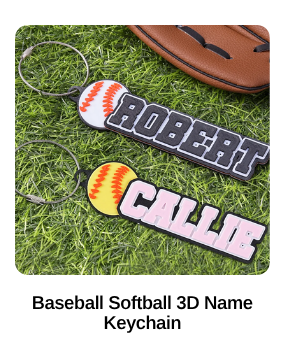 Baseball Softball 3D Name Keychain