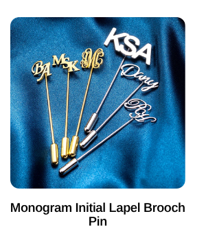 Monogram Initial Lapel Brooch Pin