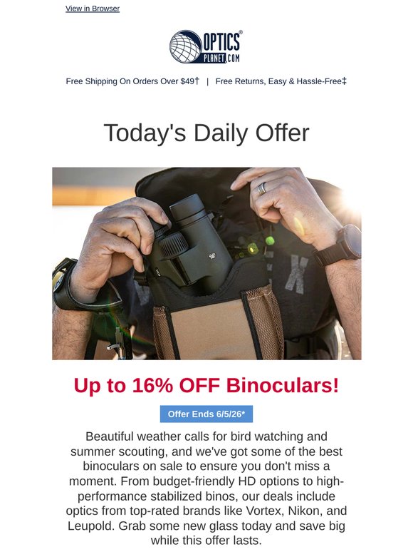 Up to 16% OFF Binoculars!