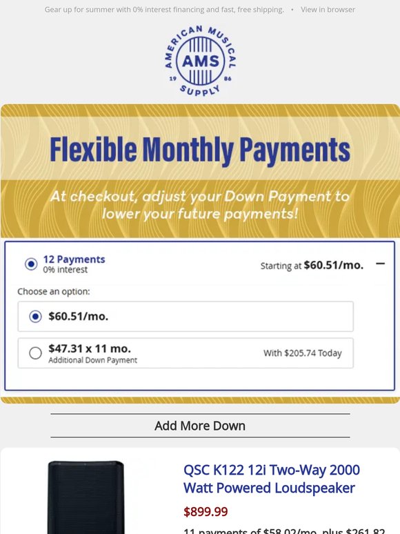 Get the Gear You Love with Lower Payments - Find Out How!