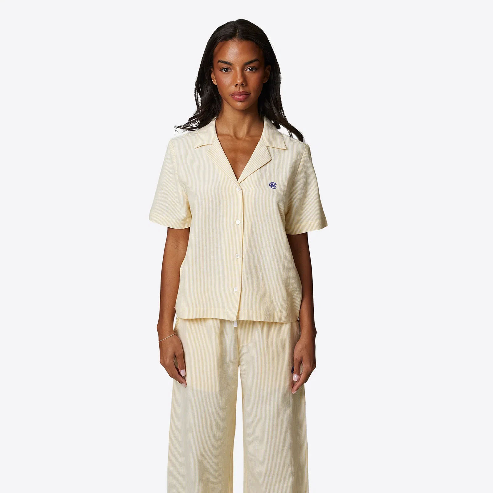 Image of Pinstripe Yellow Monogram Shirt