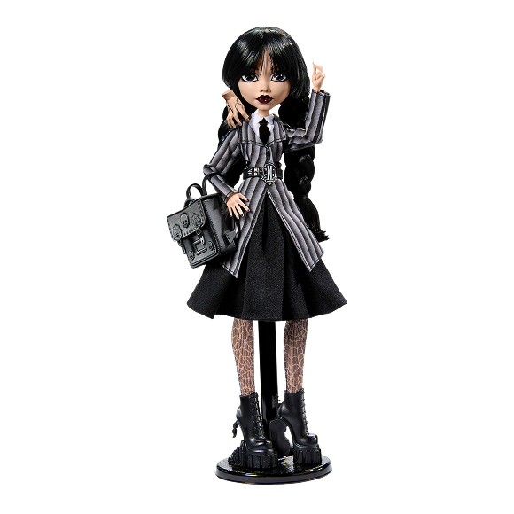 Monster High Wednesday Collectible Doll, Wednesday Addams in Nevermore Academy Uniform With Thing