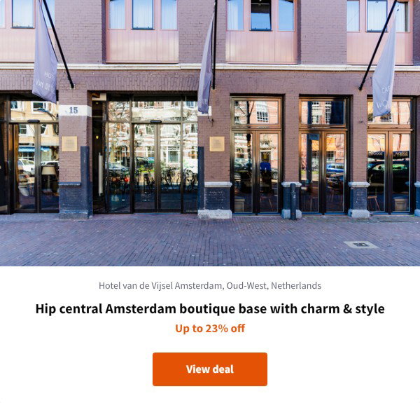 Hip central Amsterdam boutique base with charm & style