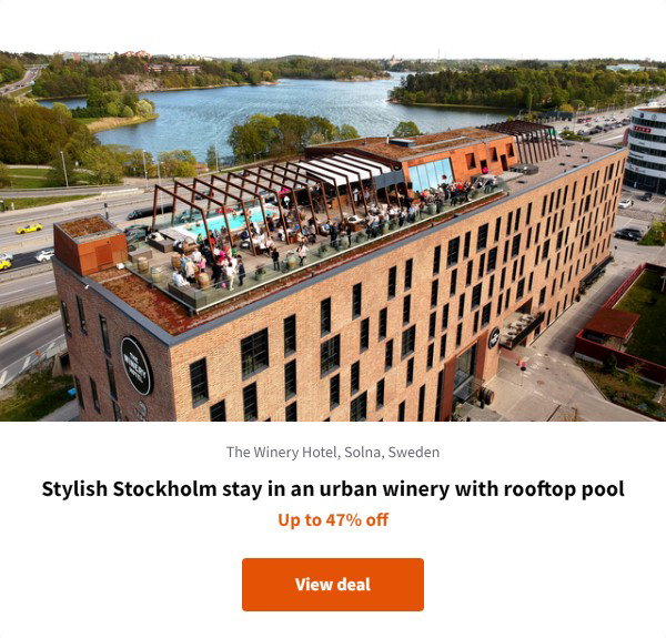 Stylish Stockholm stay in an urban winery with rooftop pool