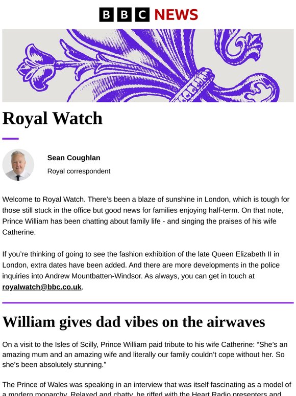Royal Watch: William riffs on the radio