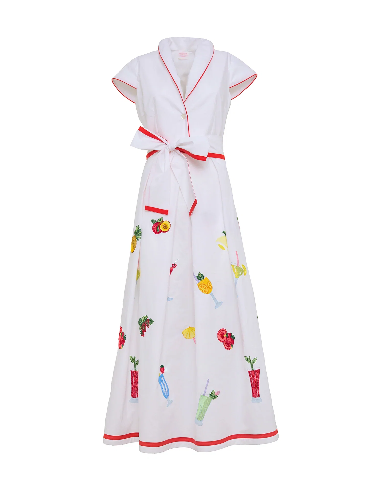Image of Giardino Embroidered Poplin Shirtdress