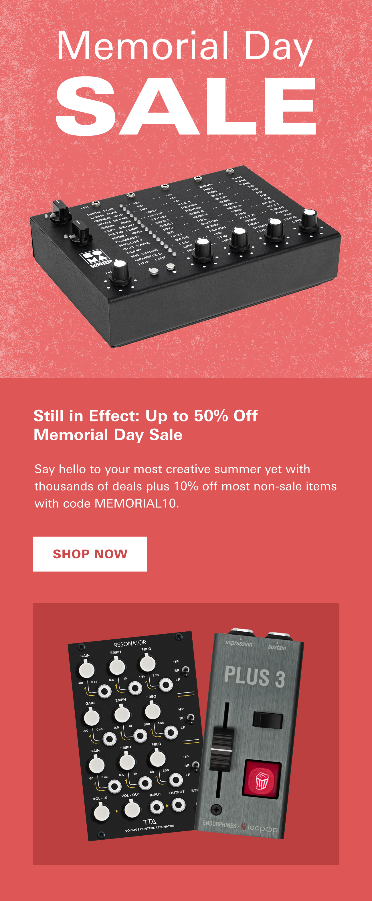 Memorial Day Sale: Save up to 50% or get 10% off most non-sale items with code MEMORIAL10