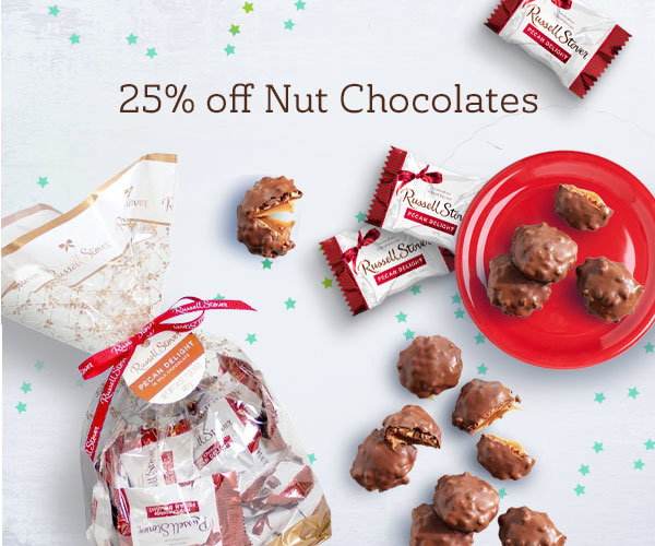 25% off nut flavored chocolates
