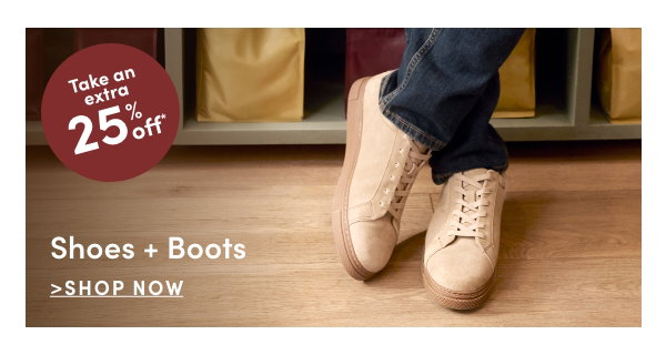 shoes+boots take 25% off
