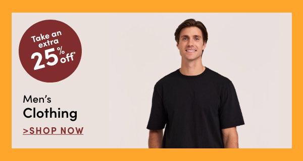 men's clothing, take 25% off