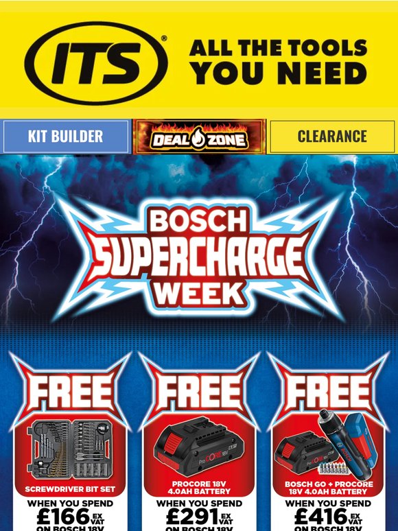 Claim A FREE Bit Set, Battery & More with Bosch Supercharge Week⚡🛠️