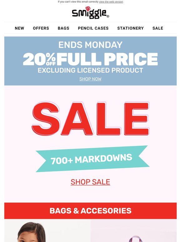 The clock is ticking on 20% off Full Price excluding Licensed ⏰