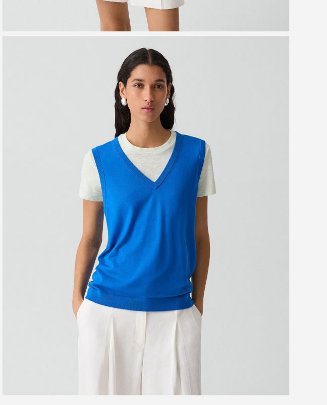 V-Neck Tank Top in Regal Wool