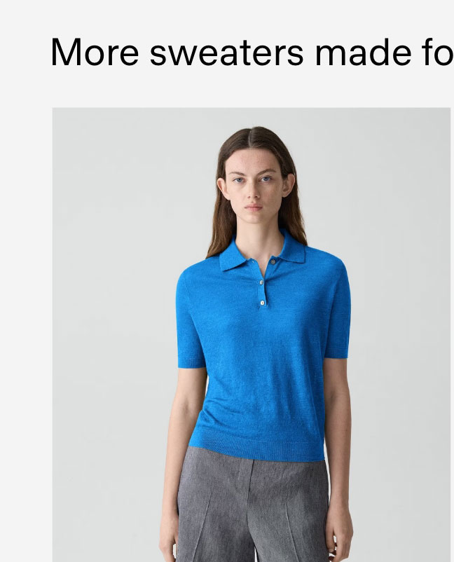 Sheer Polo Shirt in Linen Knit