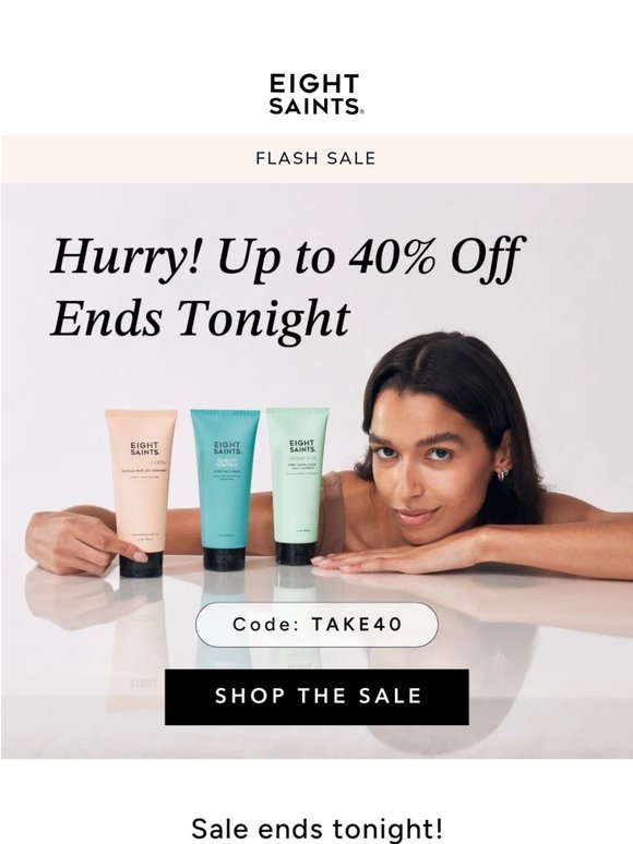 Ends Tonight: 40% Off Flash Sale