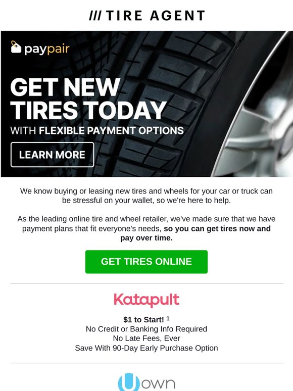 Drive Now, Pay Later for Your New Tires