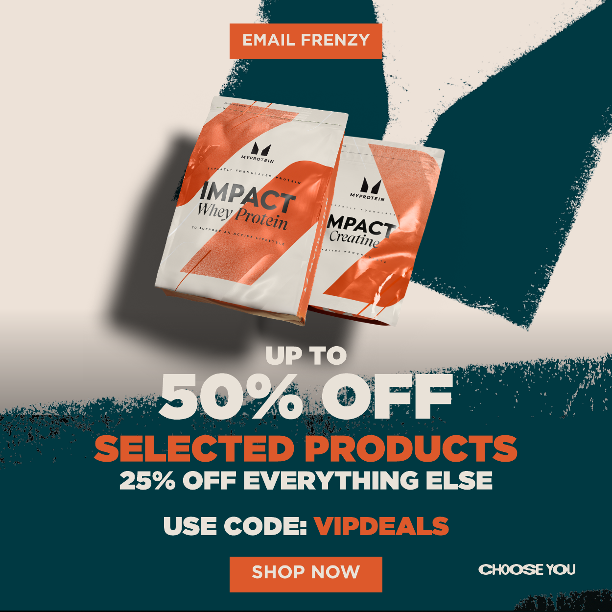 Up to 50% off selected products, 25% off everything else
