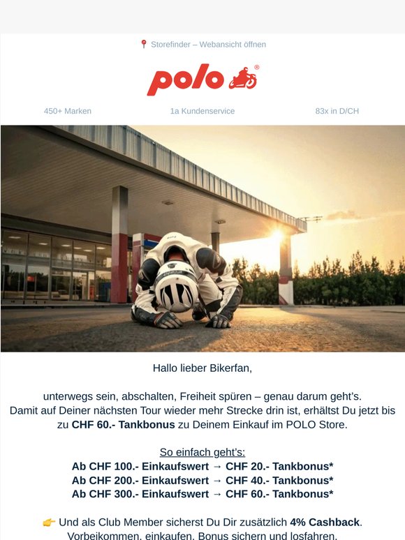 💸 Mehr Ride, weniger Tankschmerz – bis zu CHF 60.- Rabatt