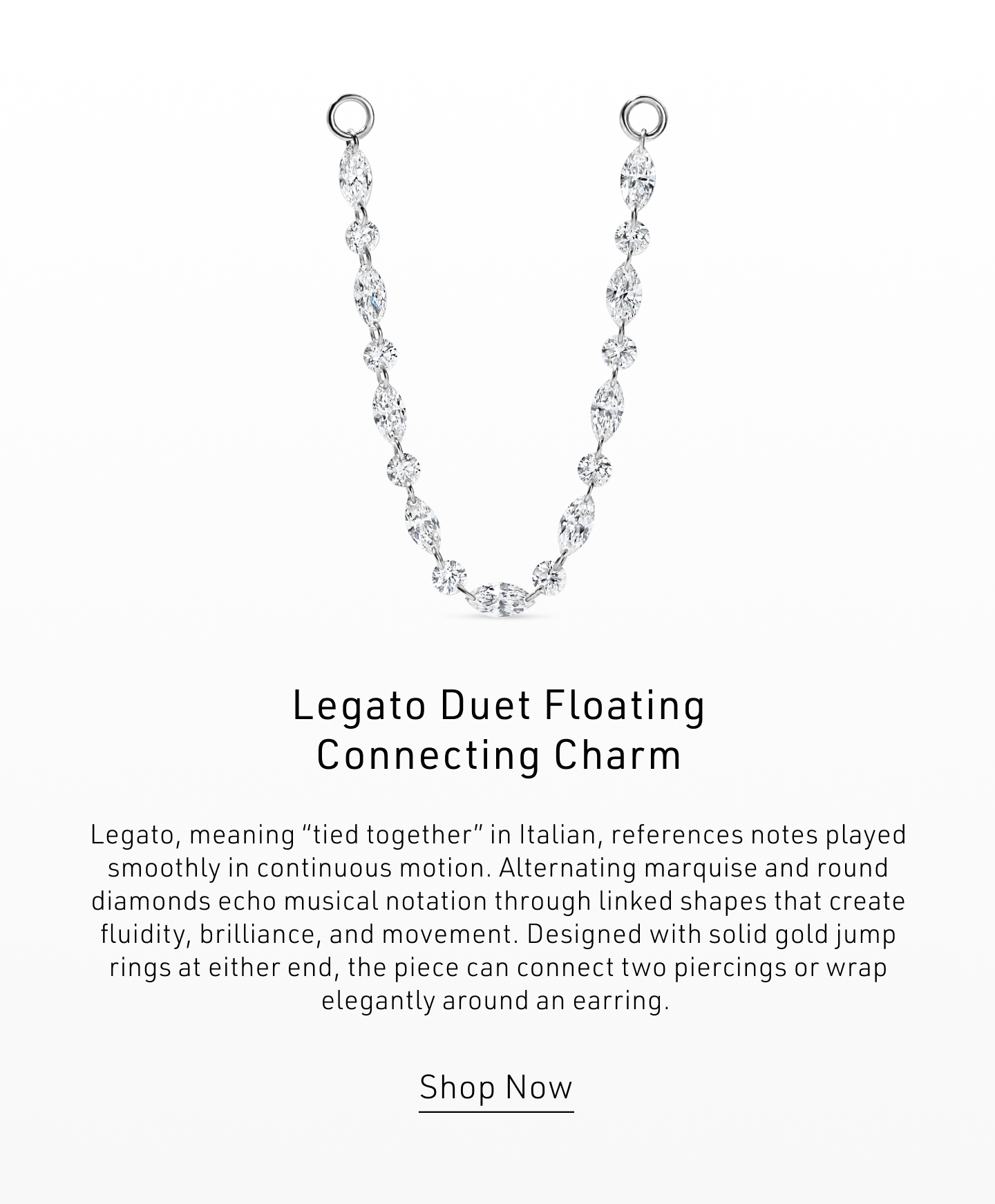 Legato Duet Floating Diamond Connecting Charm