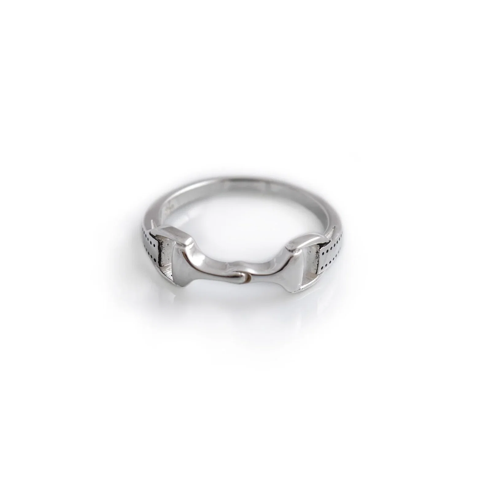 Image of Sterling Silver Detailed Snaffle Ring