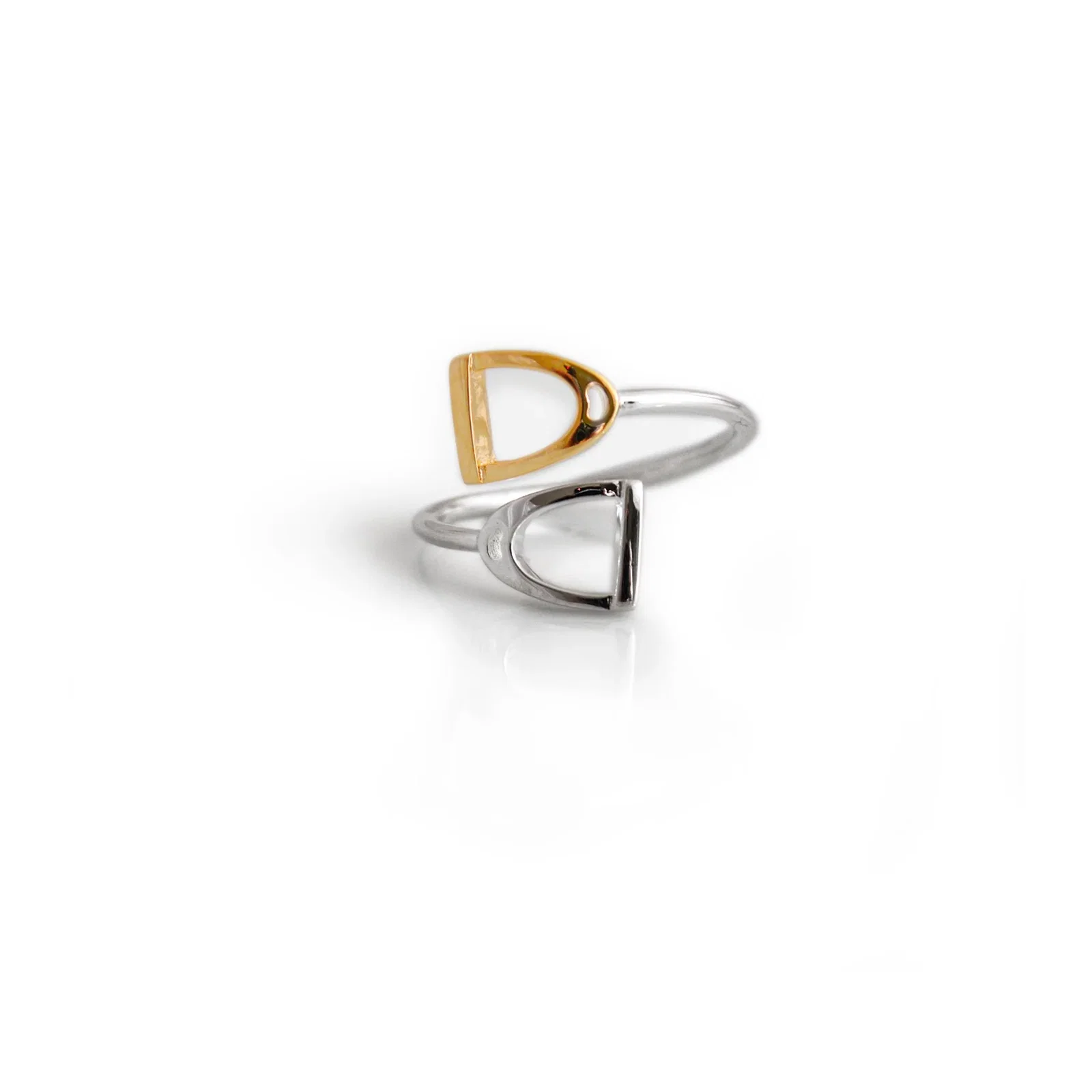Image of Sterling Silver & 18ct Gold Plated Adjustable Stirrup Ring