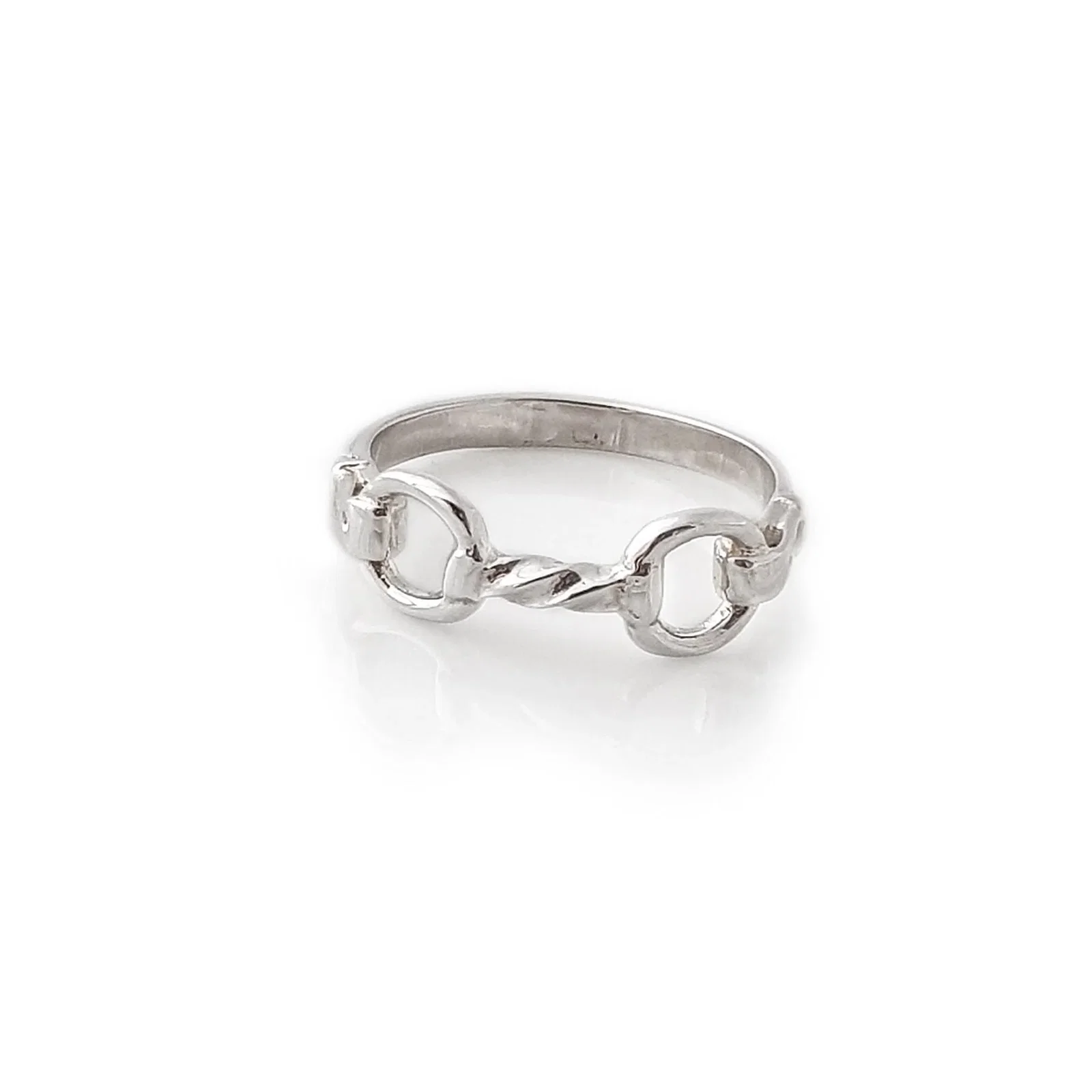 Image of Exclusive Sterling Silver Twisted Snaffle Ring