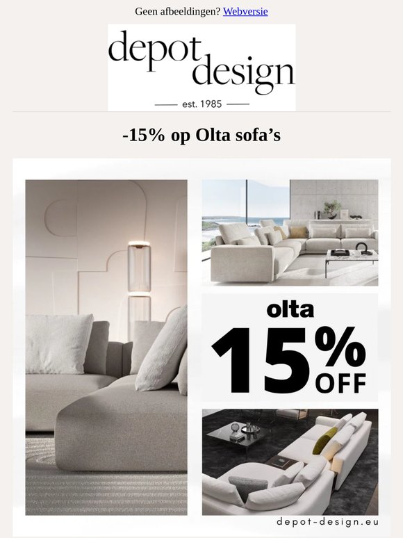 Olta sofa’s & Calligaris tafels nu -15% ✨