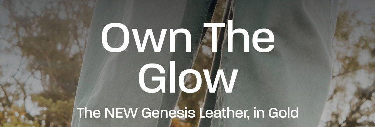 Own the Glow. The NEW Genesis Leather Sandal, in Gold